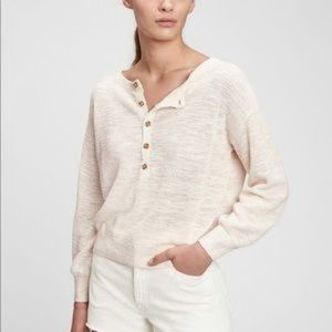 Gap Henley Sweater Ivory XS